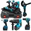 Набор электроинструментов Makita 4 в 1 Шуруповерт Гайковерт Перфоратор Болгарка два аккумулятора в кейсе 36Вт Синий с черным - миниатюра 2