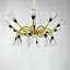 Незвична золотиста люстра із закрученими ріжками Line.F H 9866/10+10 - мініатюра 1