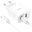 МЗП Hoco C80A Plus Rapido PD20W+QC3.0 (1USB-A/1C) + кабель Type-C to Type-C White - мініатюра 3