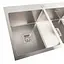 Кухонна мийка нержавійка Platinum Handmade HDB 78x48 на дві чаші (квадратний сифон,3.0/1.0), Нержавіюча сталь - мініатюра 5