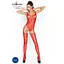 Бодістокінг Passion BS034 комбінезон імітація боді та панчохи S/M/L red - мініатюра 2