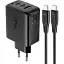 Зарядное устройство для Acefast A13 USB/2 Type-C QC PD 65W черный + кабель Type-C to Type-C - миниатюра 1