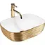 Умивальник Rea Belinda brushed gold white накладний REA-U7422, Золотий - мініатюра 1