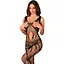 Сетчатый бодистокинг с вырезами и рисунком Obsessive Bodystocking G328 S/M/L, черный - миниатюра 1