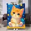 Плед Зірковий котик, 3D плюшевий, 160x200 см, декоративний - мініатюра 1