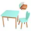 Столик зі стільцем "Зайченя" 04-025B-BOX з ящиком, бірюзовий 60х60 см - мініатюра 1