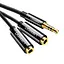 Аудіокабель UGREEN AV134 3.5mm Male to 2 Female Audio Cable 20cm (Black) (UGR-20816) - мініатюра 1
