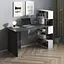 Комп’ютерний стіл Vays M-15 Антрацит-Білий, письмовий з полицями праворуч, ЛДСП, 142×60×123 см - для дому, навчання, офісуй - мініатюра 1