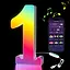 Світлодіодні цифрові вогні RGB Зміна кольору, світний намет 0-9-значний світ знак з USB-живленням, керування застосунком - мініатюра 1