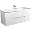 Тумба Мойдодир Сорренто 120-А з умивальником SU-120 Білий підвісна Білий - мініатюра 1
