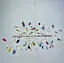 Линейная люстра с рожками в виде веточек с цветными лепестками Ст. H 9802 (Прямая) | Line F - миниатюра 4
