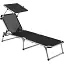 Кровать раскладная Bo-Camp Sun Lounger With Sunscreen 5 Positions Black (1304460) - миниатюра 1