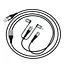Кабель Hoco X38 Cool 4-in-1, 2Lightning/Micro USB/Type-C - комбо 4 в 1 чорний - мініатюра 1