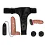 Двойной страпон с вибрацией Ultra Passionate Harness Dual Penis, 16 см (коричневый) - миниатюра 6