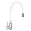 Смеситель для кухни Zerix LR74004-3 с белым гибким изливом LL1203 Нержавеющая сталь - миниатюра 1