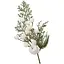 Декоративная ветка хвои 37 см Искусственные материалы для декора и флористики с ягодами Зеленый с белым - миниатюра 1