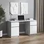 Компьютерный стол Vays, письменный стол с двумя тумбами, c ящиками без ручек R-34 Бетон-Белый фасад - миниатюра 1