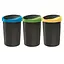 Баки для сортировки мусора Prosperplast Keden Compacta R комплект 3x40 л черный, крышка синяя, зеленая, желтая - миниатюра 1