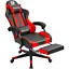 Кресло игровое Defender Rock, 50 мм, Класс 4, ПУ, подножка, черно-красное - миниатюра 2