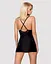 Сатиновый комплект для сна с кружевом Obsessive 828-CHE-1 chemise & thong черный сорочка стри S/M - миниатюра 2