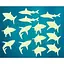 Набор светящихся в темноте наклеек 4M Sharks Акулы 00-05940 Набор люминесцентных наклеек - миниатюра 1