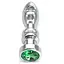 Фігурна анальна пробка з кристалом SKN-MS124 (довжина 12 см, діаметр 3.5 см, Вага 155 гр.), Срібний / Изумрудный - мініатюра 1