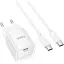 Сетевое зарядное устройство Hoco C146A Charm single port PD20W charger set(Type-C to Type-C)(EU) Белый - миниатюра 1