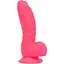 Ребристий фалоімітатор Addiction - Tom 7″ Dildo With Balls - Pink, віброкуля в подарунок - мініатюра 1