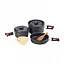 Набір кемпінгового посуду Naturehike 3-4 NH (2 каструлі + 2 кришки + сковорода) carbon (NH15T203-G) - мініатюра 3