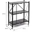 Стелаж Wall Sticker SW-00002097 мобільний триярусний універсальний розкладний з нержавіючої сталі 89х72х34 см чорний - мініатюра 2