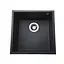 Гранитная мойка Globus Lux Ammer чорный металик 440x440 мм А0001, Черный - миниатюра 1