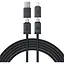 Кабель Baseus Versatile Two-for-Two Fast Charging Cable U+C to C+L 60W 2 м Cosmic Черный - миниатюра 1