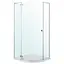Душевая кабина угловая Volle Benita 90x90 распашная прозрачное стекло 8 мм с поддо ном PUF хром 1017.114601L4 коробки, Левая, прозрачная, хром - миниатюра 1