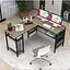 Компьютерный стол Costway Hutch L-образный с зарядным - миниатюра 5