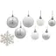 Комплект елочных украшений Chomik Шарики, снежинки пластиковые серебряные 30 шт. (BAI5324) - миниатюра 2