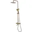 Душевая система Rea Lungo с термостатом и изливом brushed gold REA-P6604, Золотой - миниатюра 1
