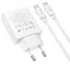 МЗП Hoco C142A Direct PD20W+QC3.0 (1USB-A/1C) + кабель Type-C to Type-C White - мініатюра 4