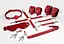Набор Feral Feelings BDSM Kit 7 Red, наручники, поножи, коннектор, маска, паддл, кляп, зажимы - миниатюра 1