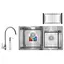 Набір кухонна мийка із змішувачем, сушінням та дозатором Mixxus SET-7843D-220x1.0-Satin MX0583, Нержавіюча сталь - мініатюра 1