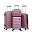 Набор чемоданов 4в1 пластик с кодовым замком и телескопической ручкой розовый (603) - миниатюра 1