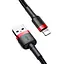 Кабель Baseus Cafule Cable USB For Lightning 2.4A 0.5m Red+Black - мініатюра 1
