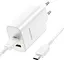 МЗП Borofone BN10 Sunlight PD65W (1USB-A/1C) + кабель Type-C to Type-C White - мініатюра 3