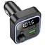АЗП FM модулятор Hoco E85 Tiger PD20W+QC3.0 (2USB-A/1C) Black - мініатюра 3