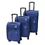 Набор тканевых чемоданов 3в1 с кодовым замком и телескопической ручкой синий (6071) - миниатюра 1