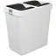 Мусорное ведро Motek двойное 14 л + 14 л с поворотной крышкой Белый (COB-428)  - миниатюра 1