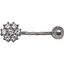 Серебряная серьга для пирсинга Астор пупка с фианитами. 818-2114Р - миниатюра 1