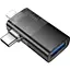 Перехідник Hoco UA36E USB-C Male/Lightning Male to USB-A Female OTG Black [140339] - мініатюра 2