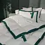 Ковдра MirSon Imperial Satin Luxe, літня, 220х200 см, біла із зеленим кантом - мініатюра 5