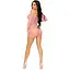 Платье-сетка с сердечками Leg Avenue Heart net Mini dress Pink, завязки, открытые плечи, One Size - миниатюра 6