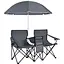 Комплект раскладных стульев Costway Parma с зонтиком серый - миниатюра 1